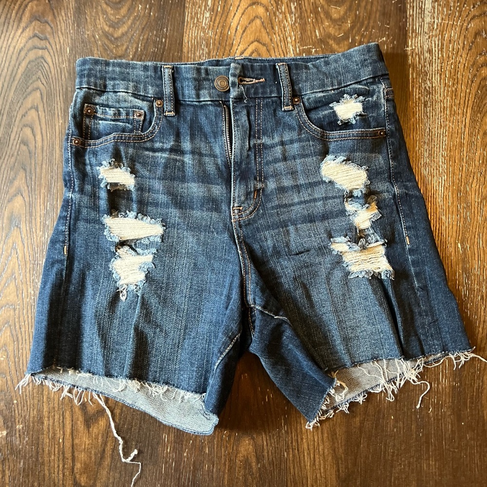 Aeropostale Blue Distressed Jean Shorts